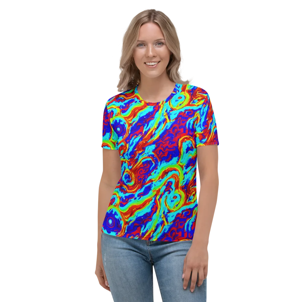 Vermilion Whirlpool on Women's Crew Neck T-Shirt — Front