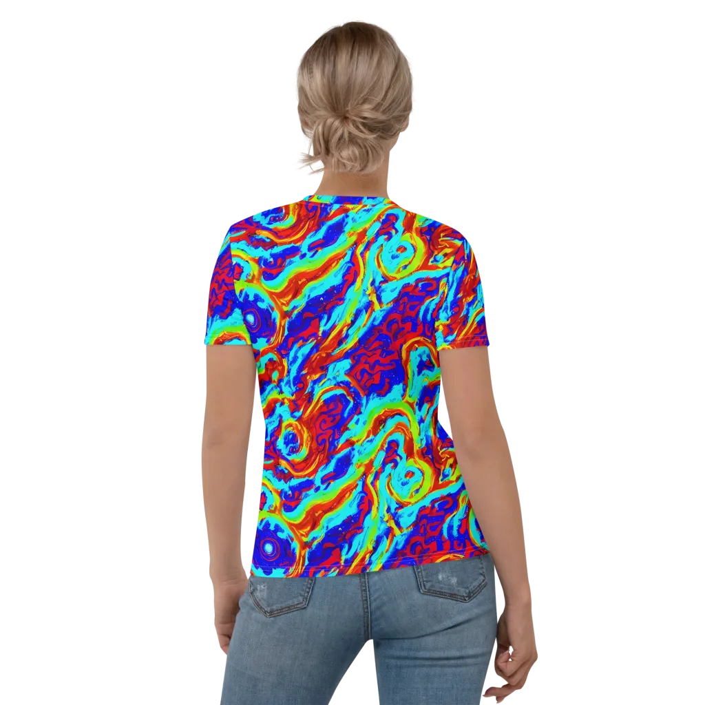 Vermilion Whirlpool on Women's Crew Neck T-Shirt — Back