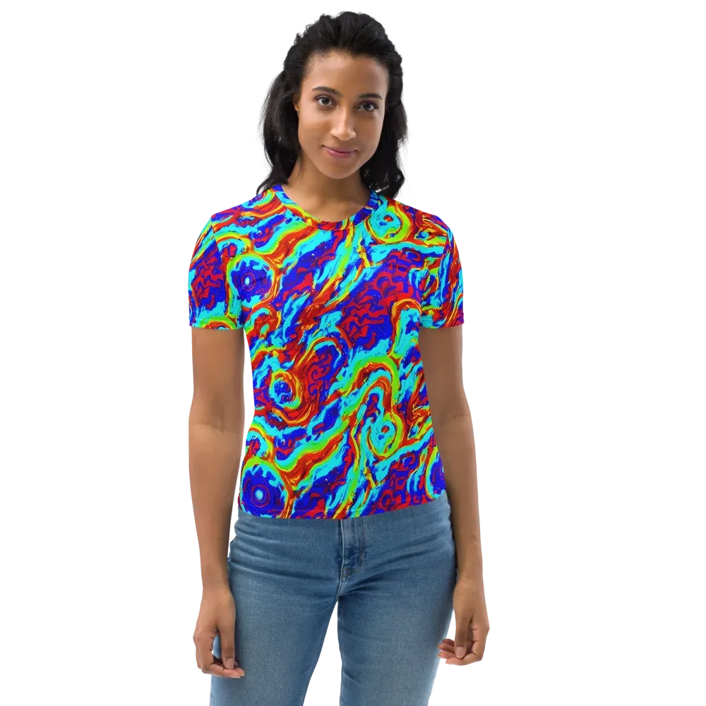 Vermilion Whirlpool on Women's Crew Neck T-Shirt — Front