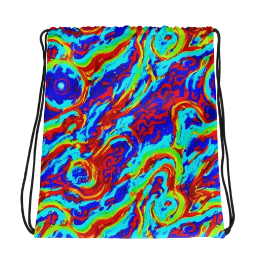 Vermilion Whirlpool on a Drawstring Bag