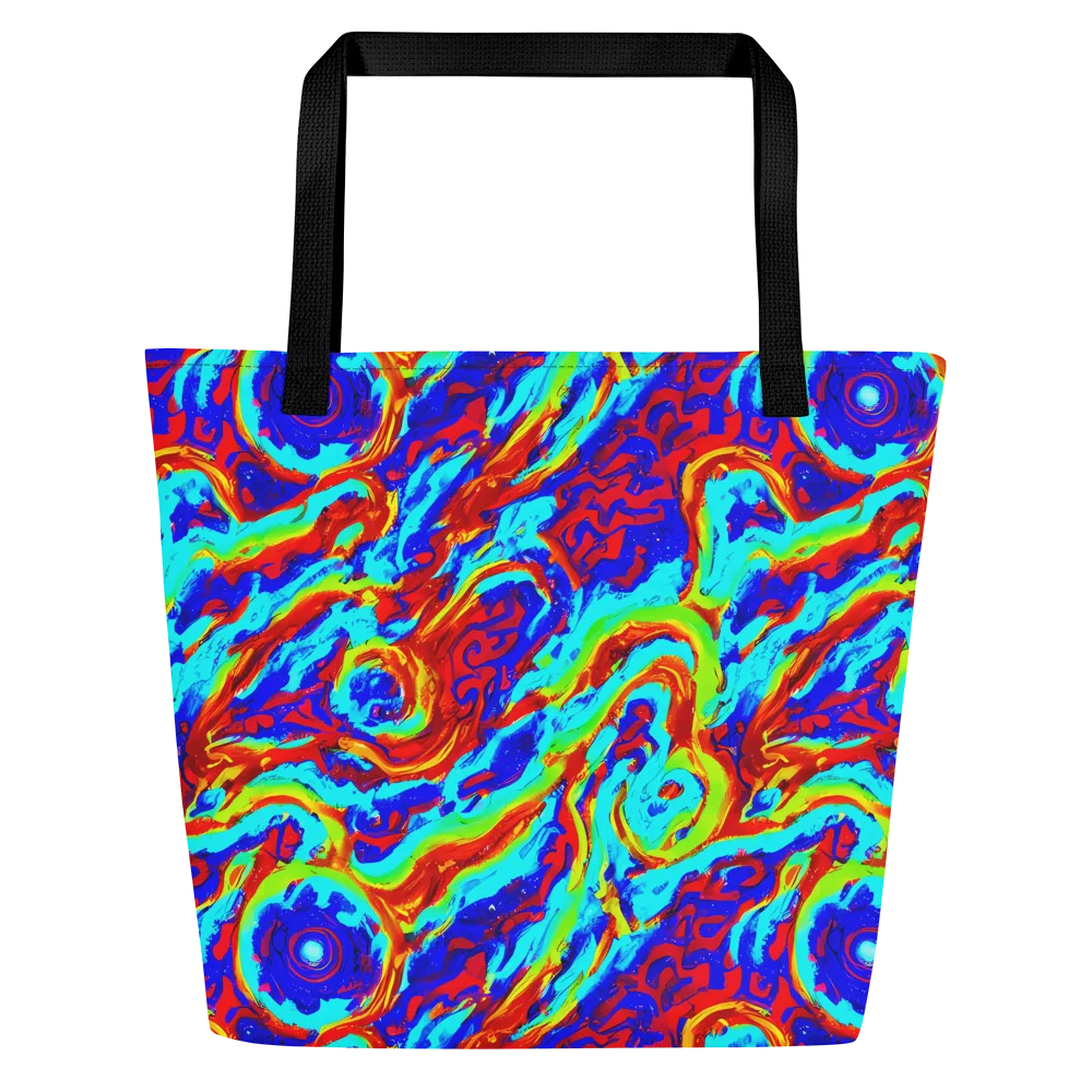 Vermilion Whirlpool on Large Tote Bag W/ Pocket — Front