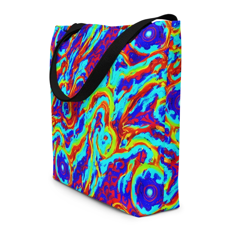 Vermilion Whirlpool on Large Tote Bag W/ Pocket — Front