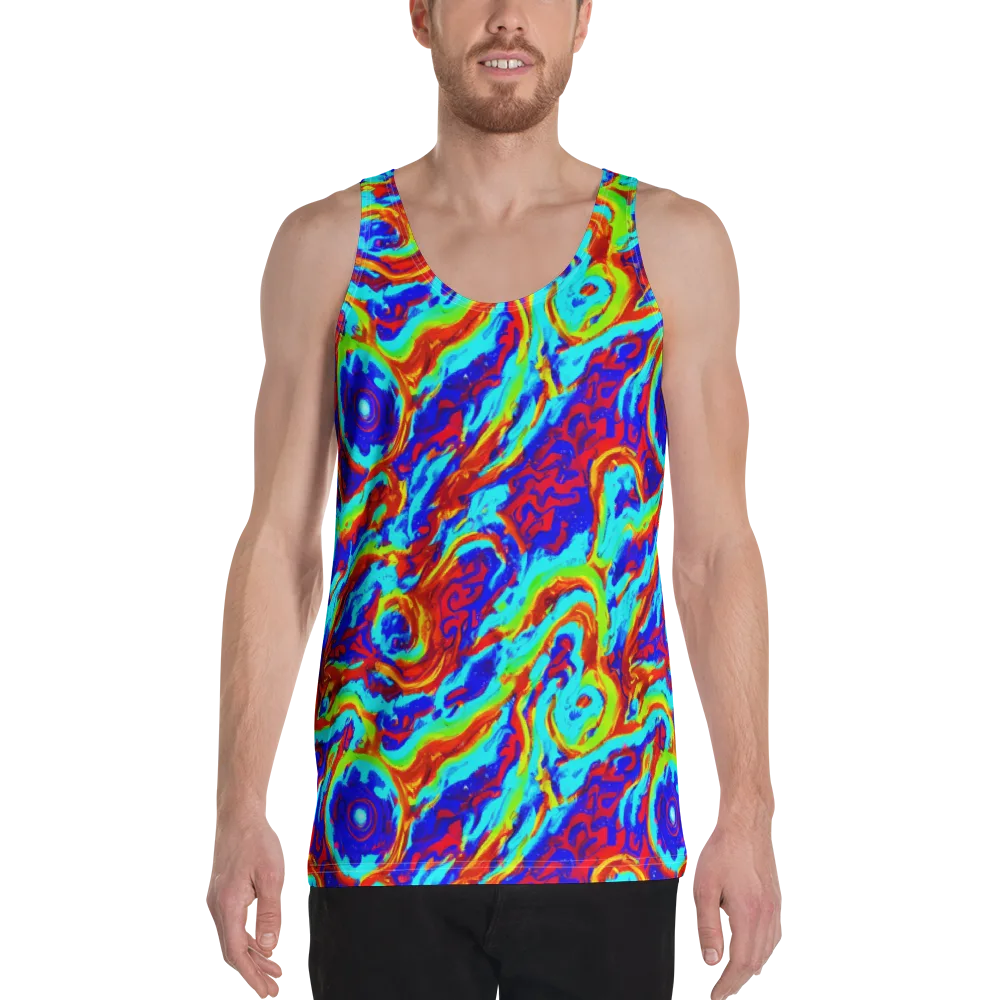 Vermilion Whirlpool on Men's Tank Top — Front