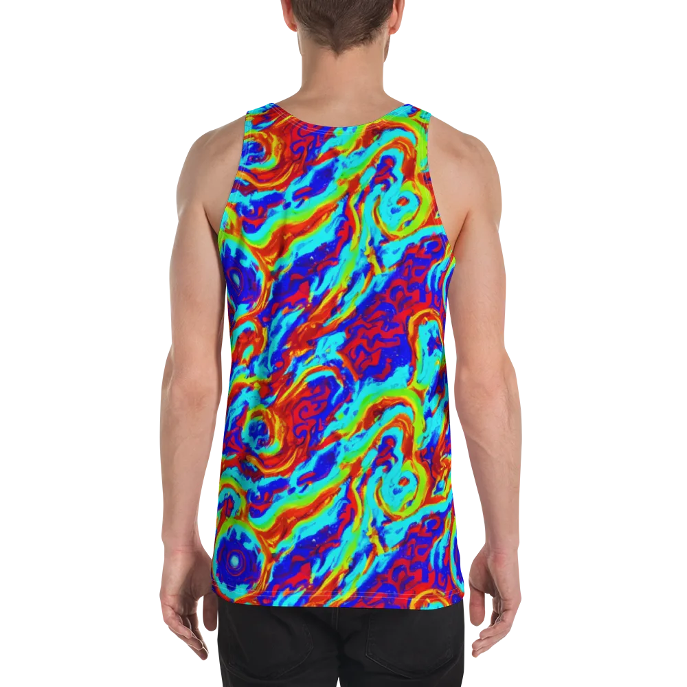 Vermilion Whirlpool on Men's Tank Top — Back