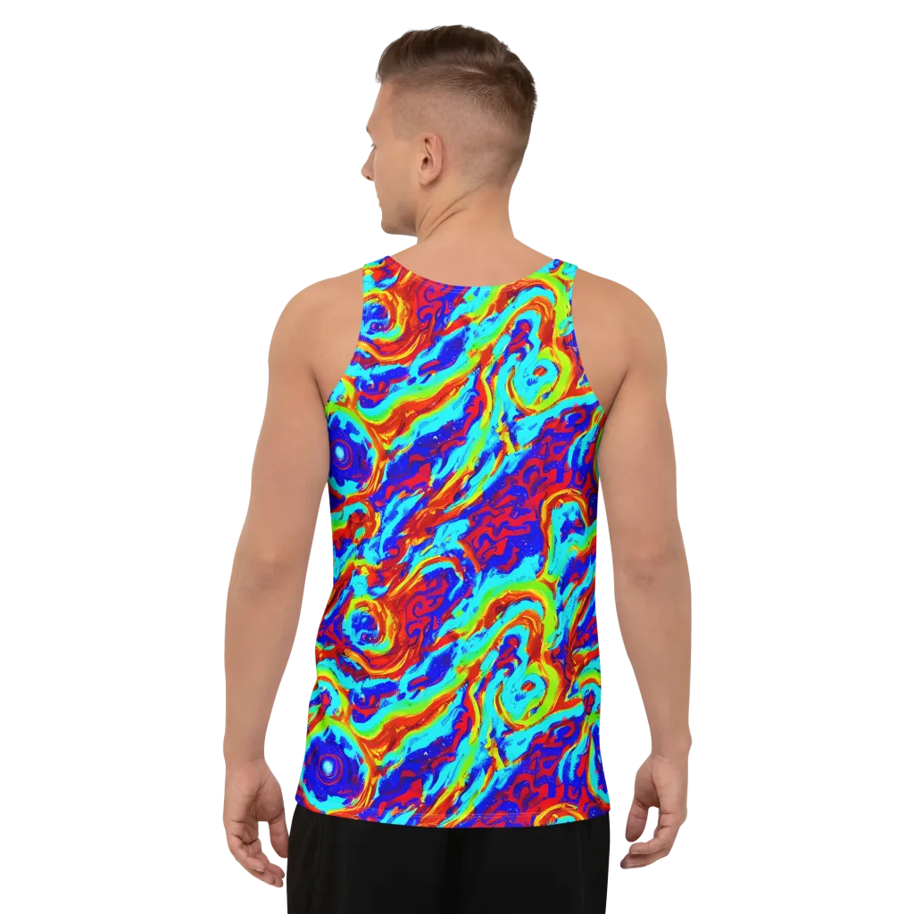 Vermilion Whirlpool on Men's Tank Top — Back
