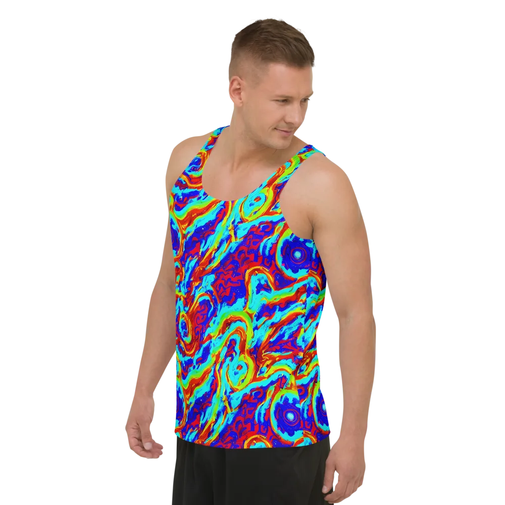 Vermilion Whirlpool on Men's Tank Top — Left Front