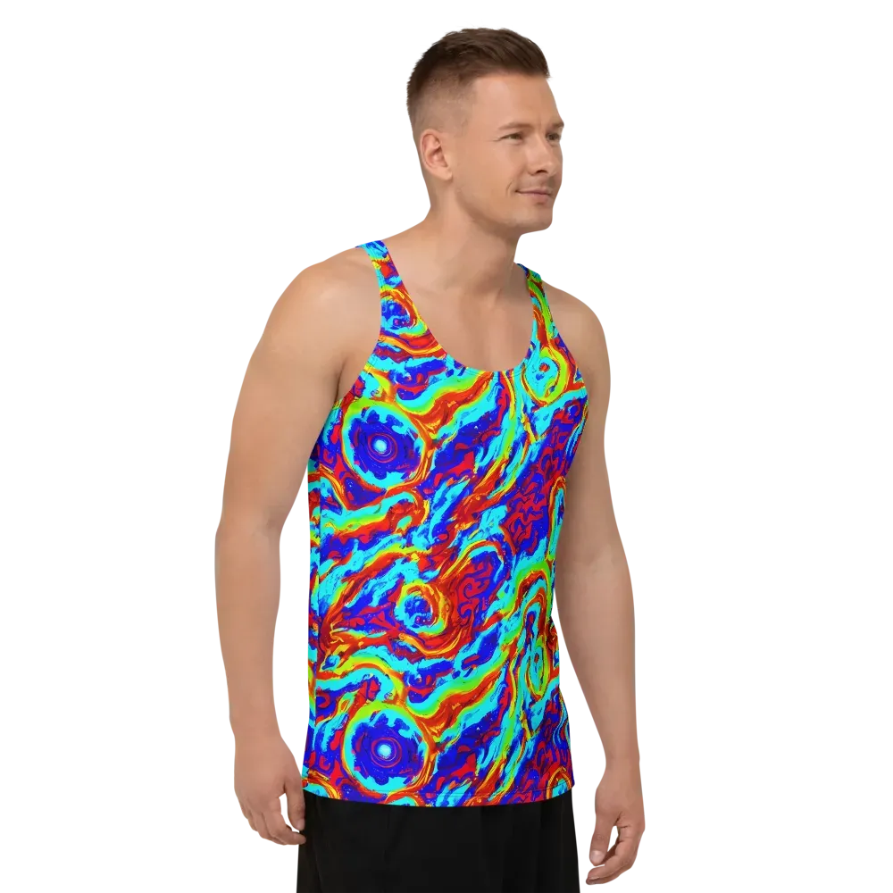 Vermilion Whirlpool on Men's Tank Top — Right Front