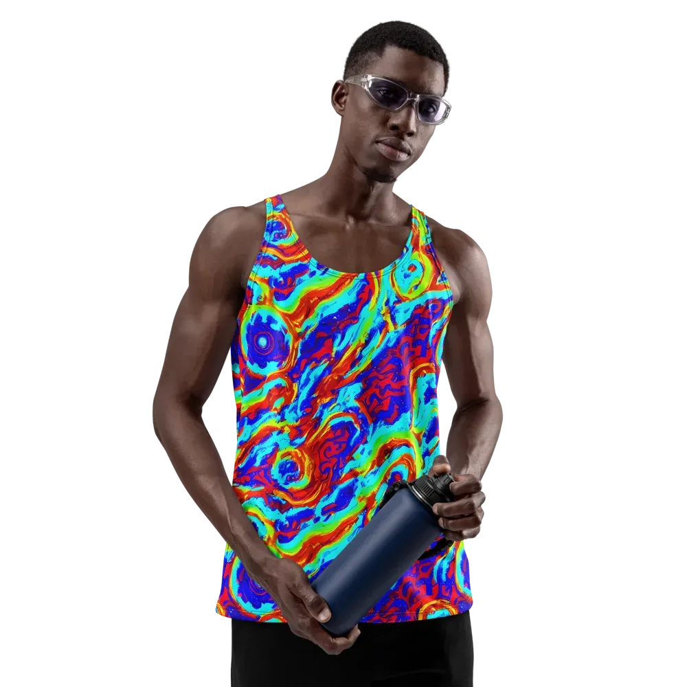 Vermilion Whirlpool on Men's Tank Top — Front