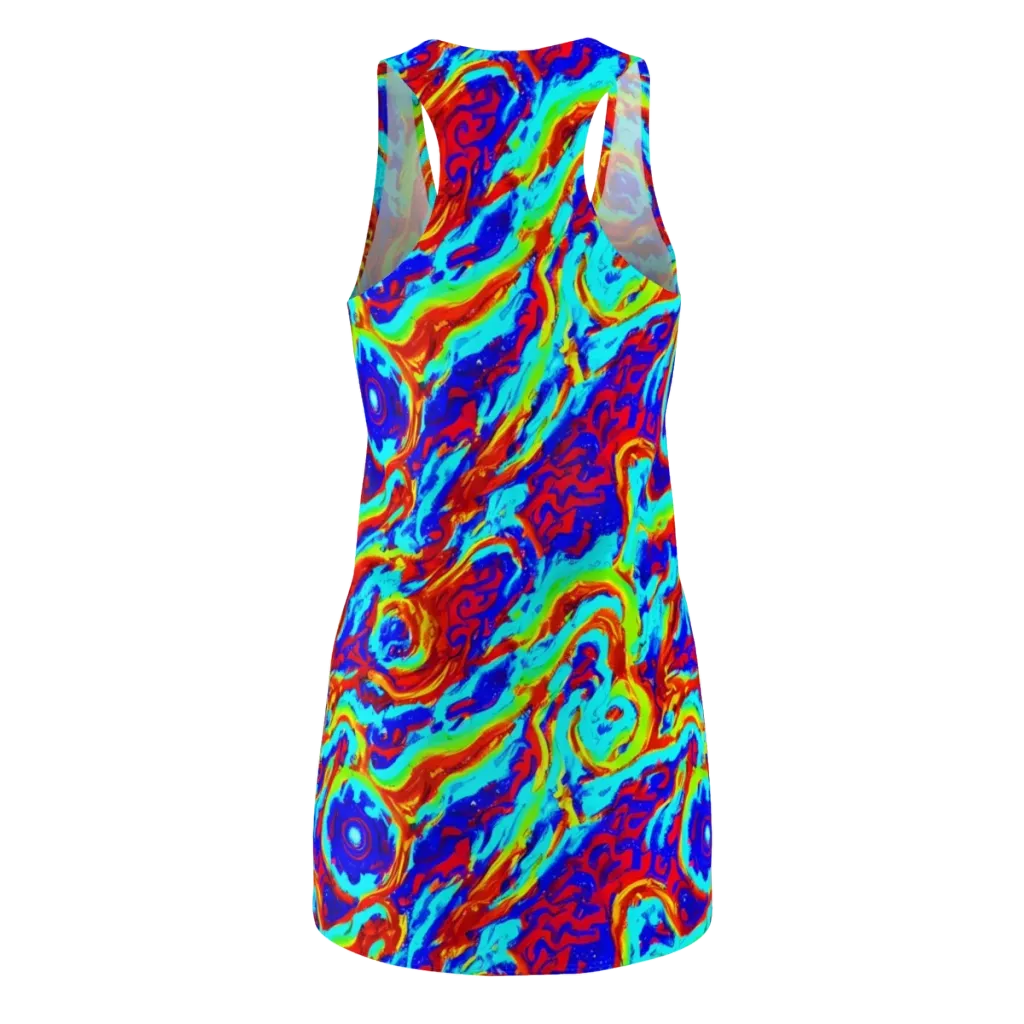 Vermilion Whirlpool on Racerback Dress — Back