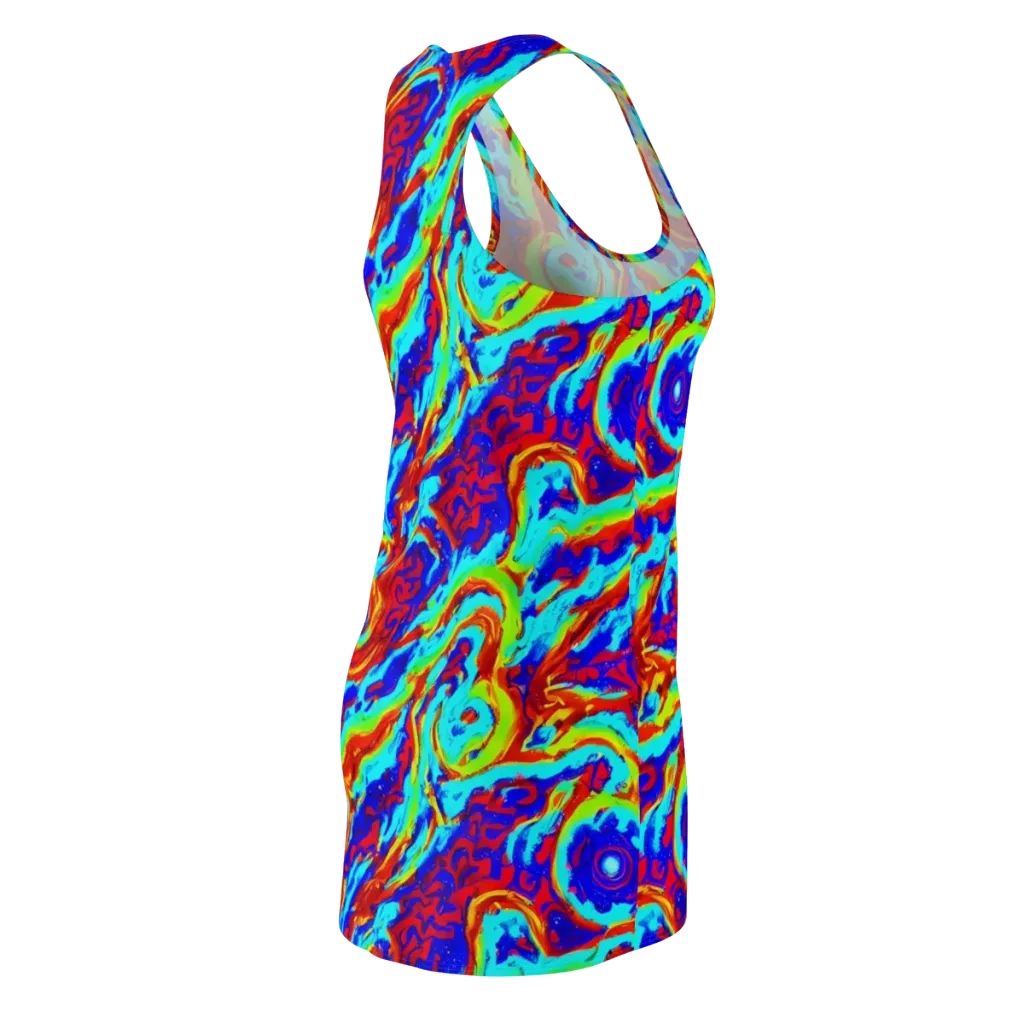 Vermilion Whirlpool on Racerback Dress — Back Side