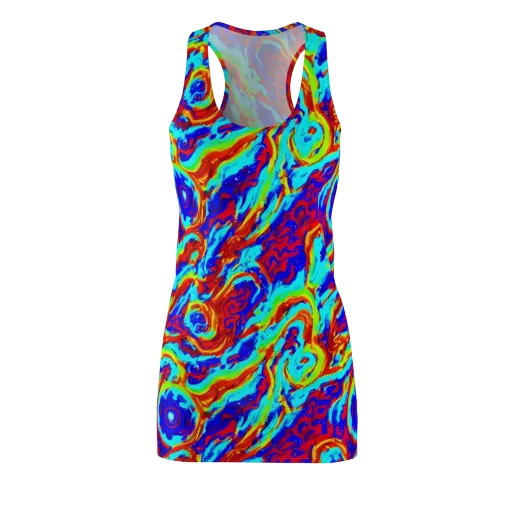 Vermilion Whirlpool on a Racerback Dress