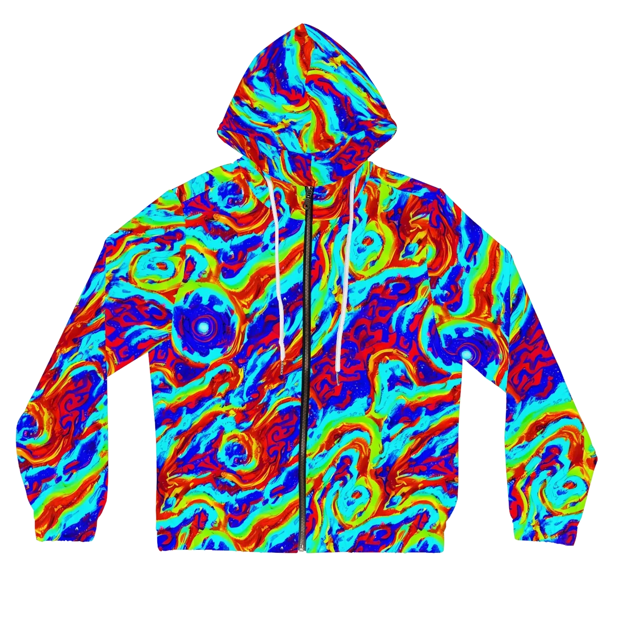 Vermilion Whirlpool on Women's Full-Zip Hoodie — Front