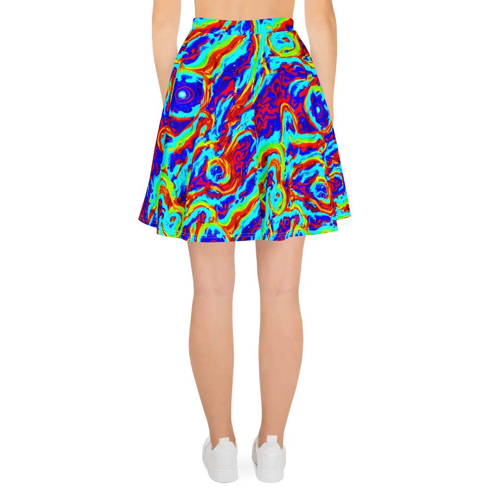 Vermilion Whirlpool on Skater Skirt — Back