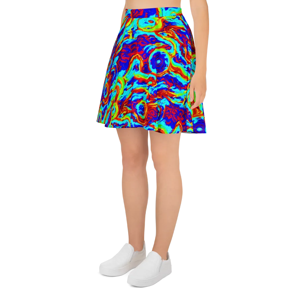 Vermilion Whirlpool on Skater Skirt — Left