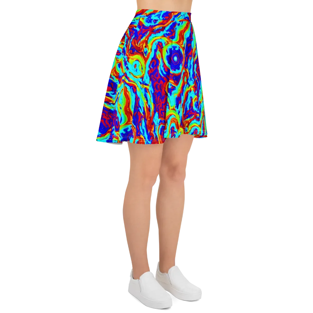 Vermilion Whirlpool on Skater Skirt — Right