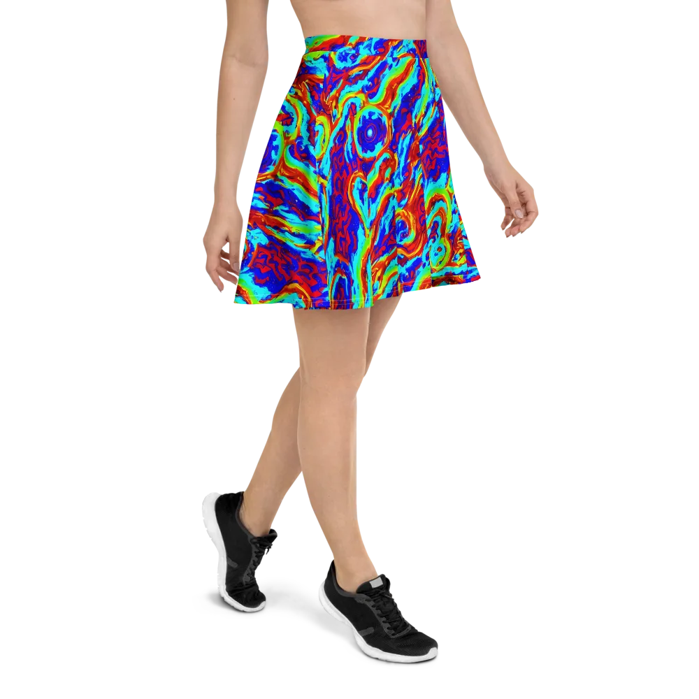 Vermilion Whirlpool on Skater Skirt — Right