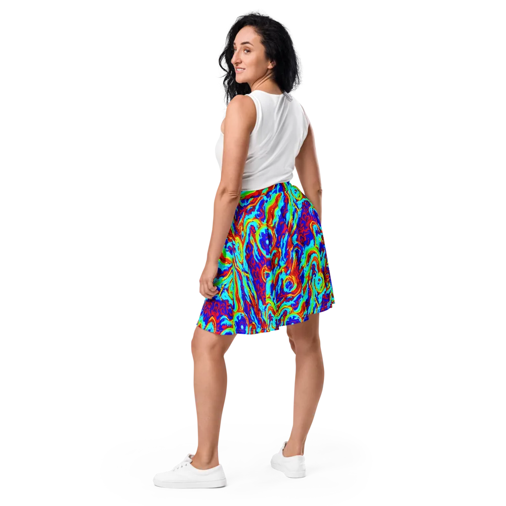 Vermilion Whirlpool on Skater Skirt — Back