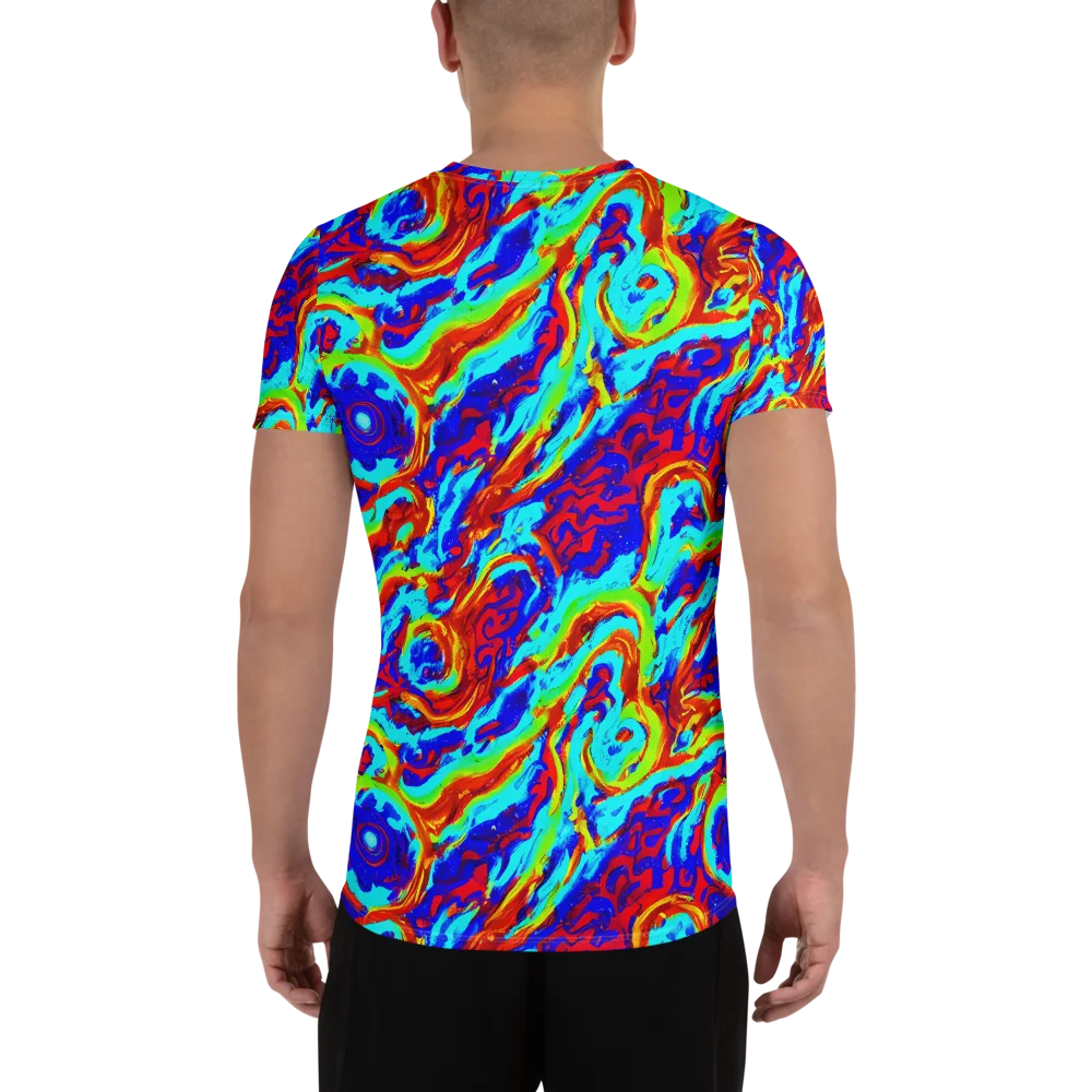 Vermilion Whirlpool on Men's Athletic T-Shirt — Back