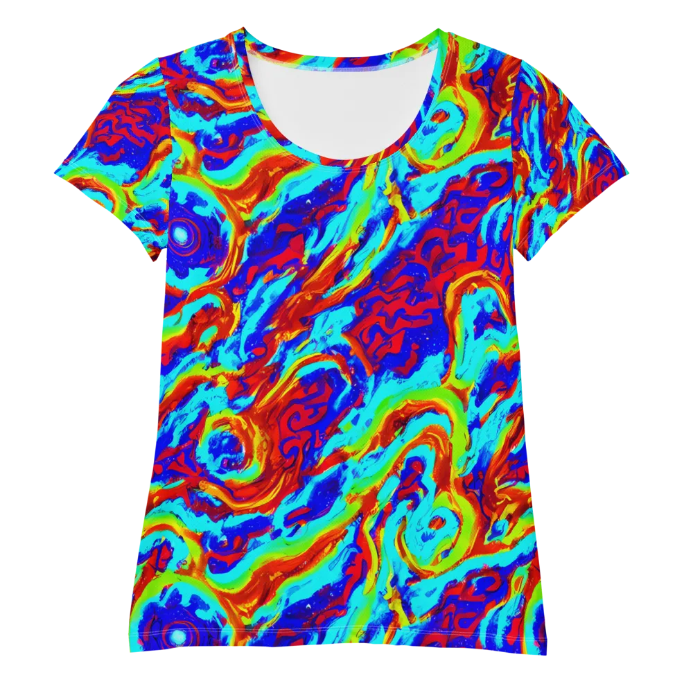 Vermilion Whirlpool on Women's Athletic T-Shirt — Front