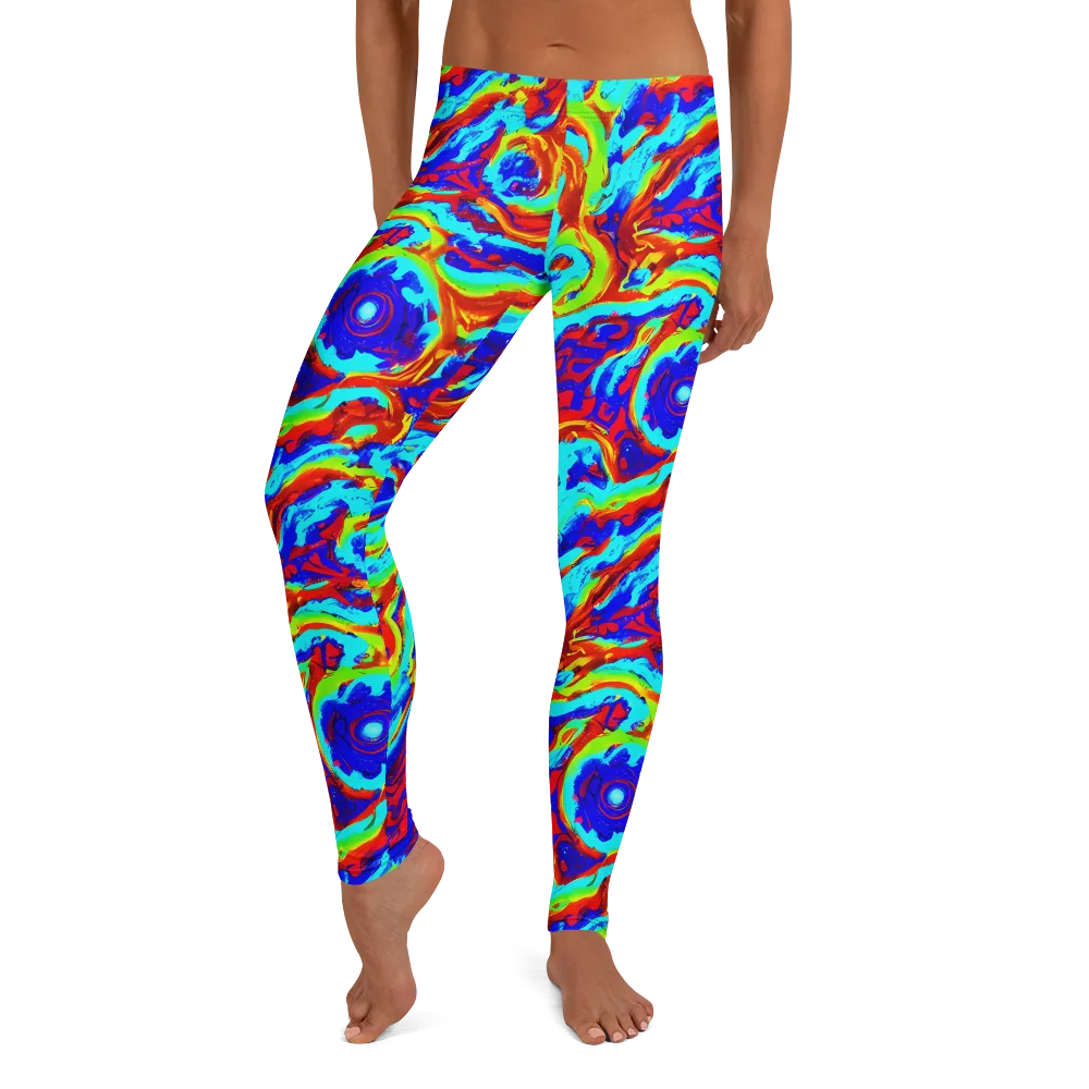 Vermilion Whirlpool on Leggings — Front