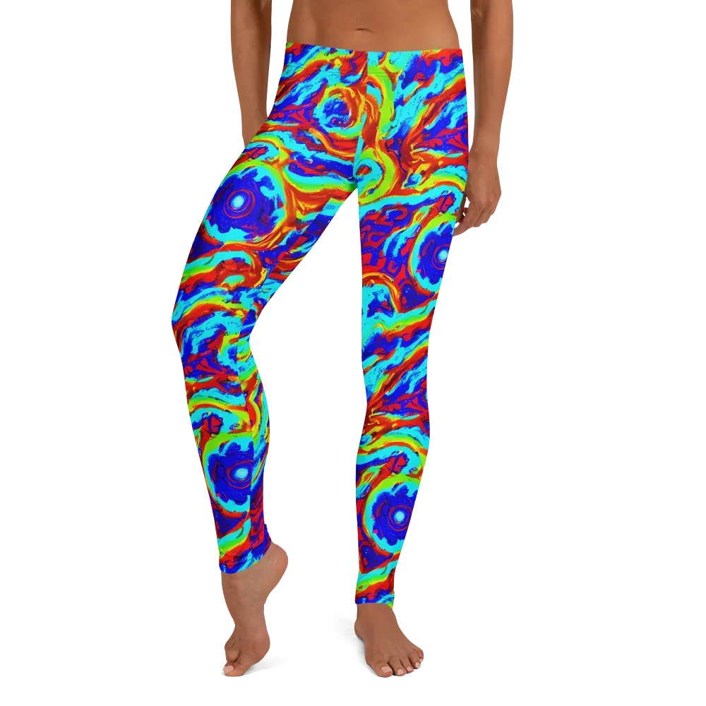 Vermilion Whirlpool on Leggings — Front
