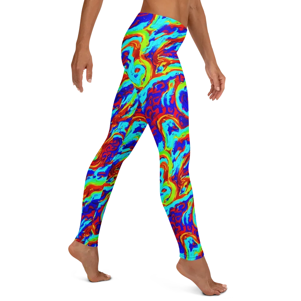 Vermilion Whirlpool on Leggings — Right