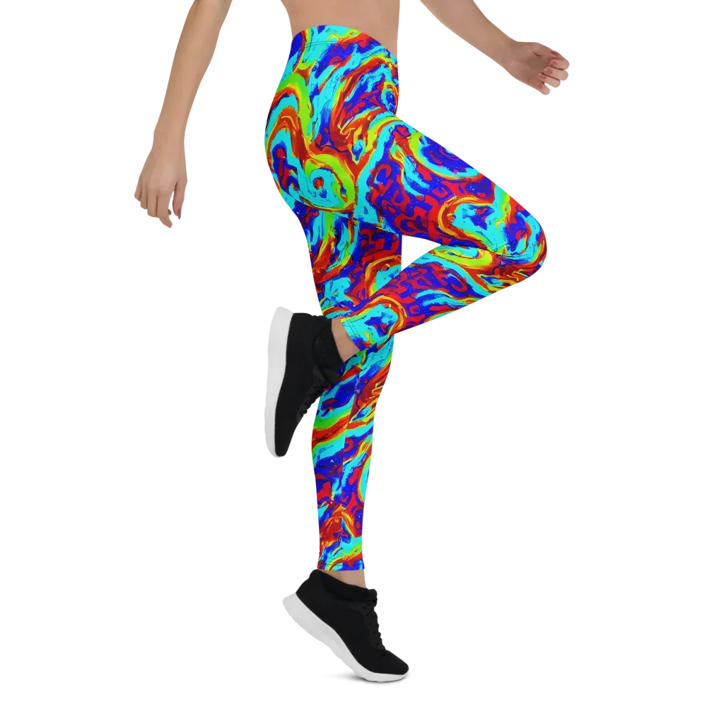 Vermilion Whirlpool on Leggings — Right