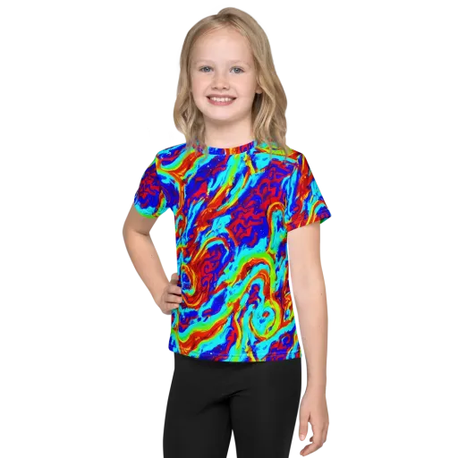 Vermilion Whirlpool on a Kids Crew Neck T-Shirt