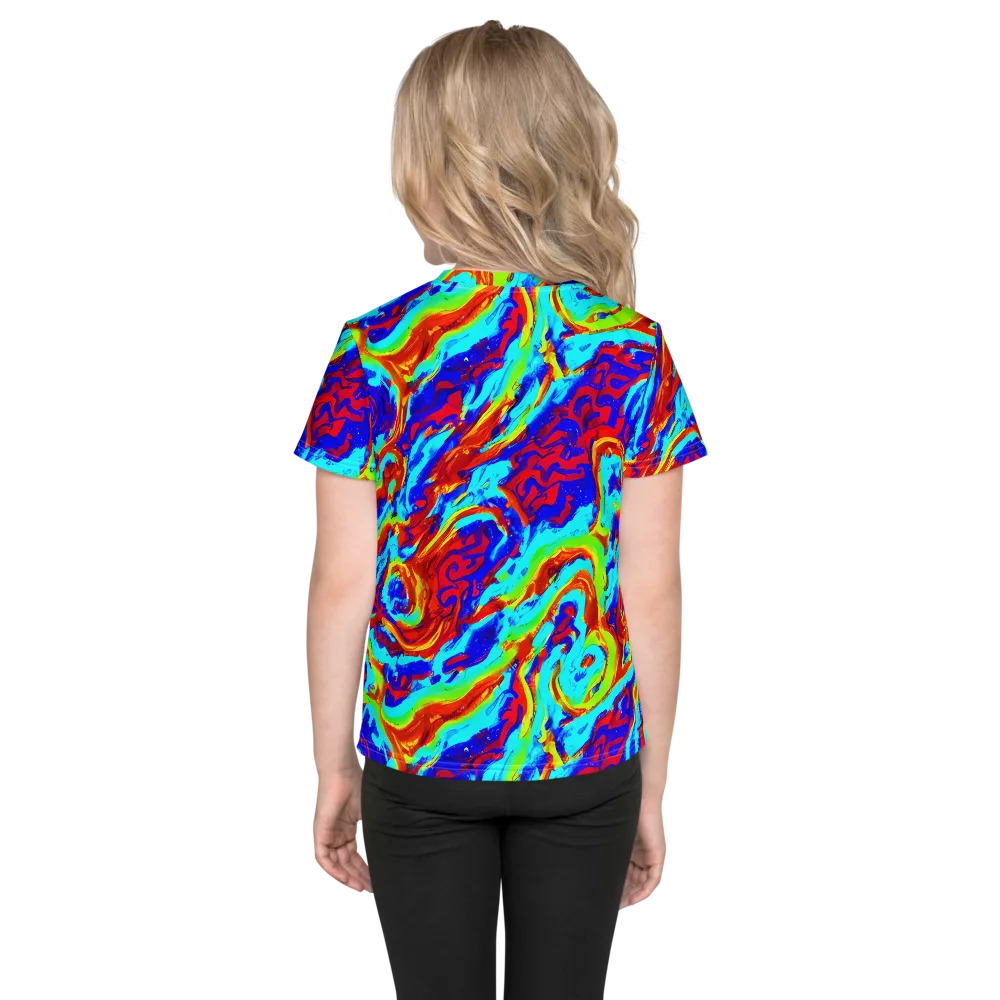 Vermilion Whirlpool on Kids Crew Neck T-Shirt — Back