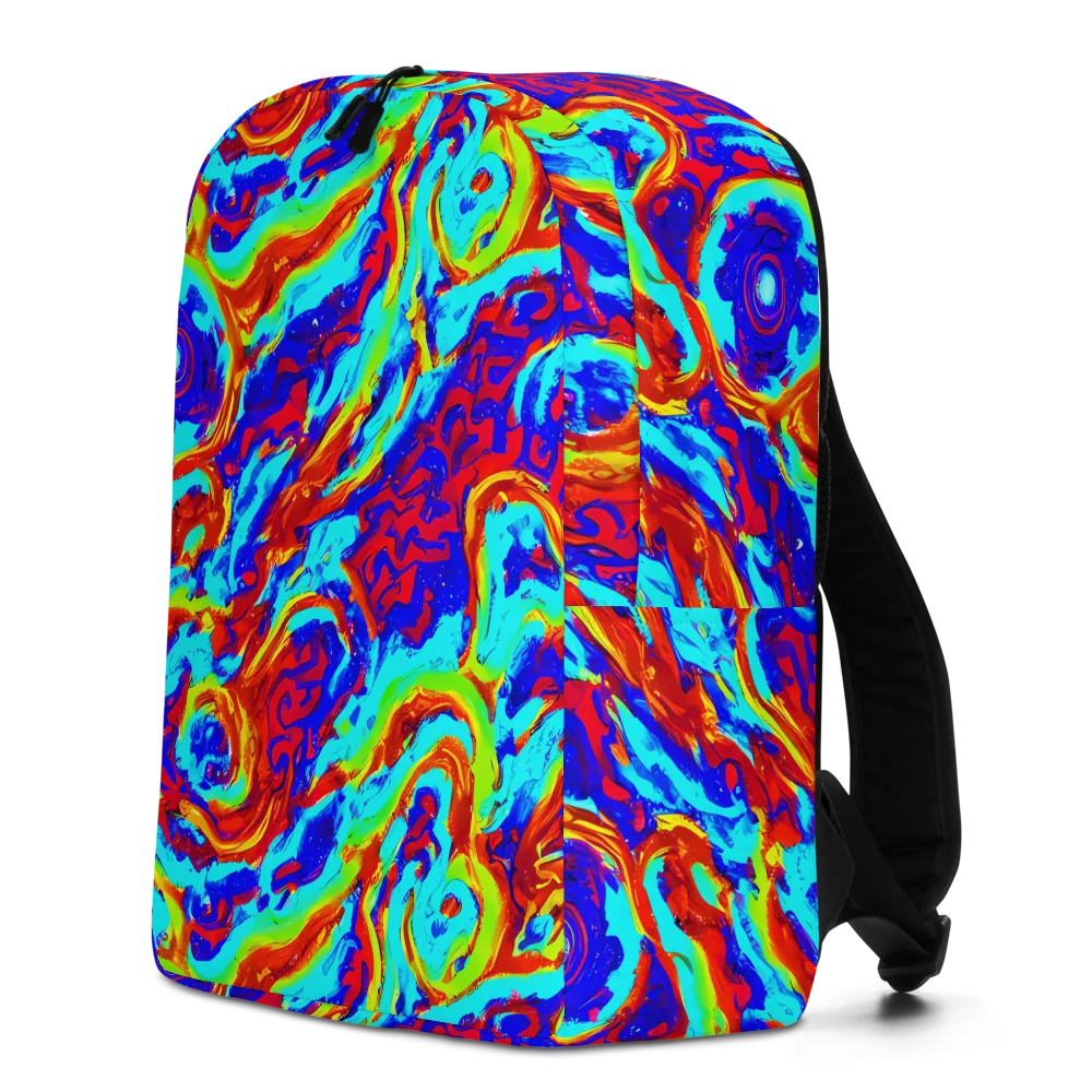 Vermilion Whirlpool on Minimalist Backpack — Left