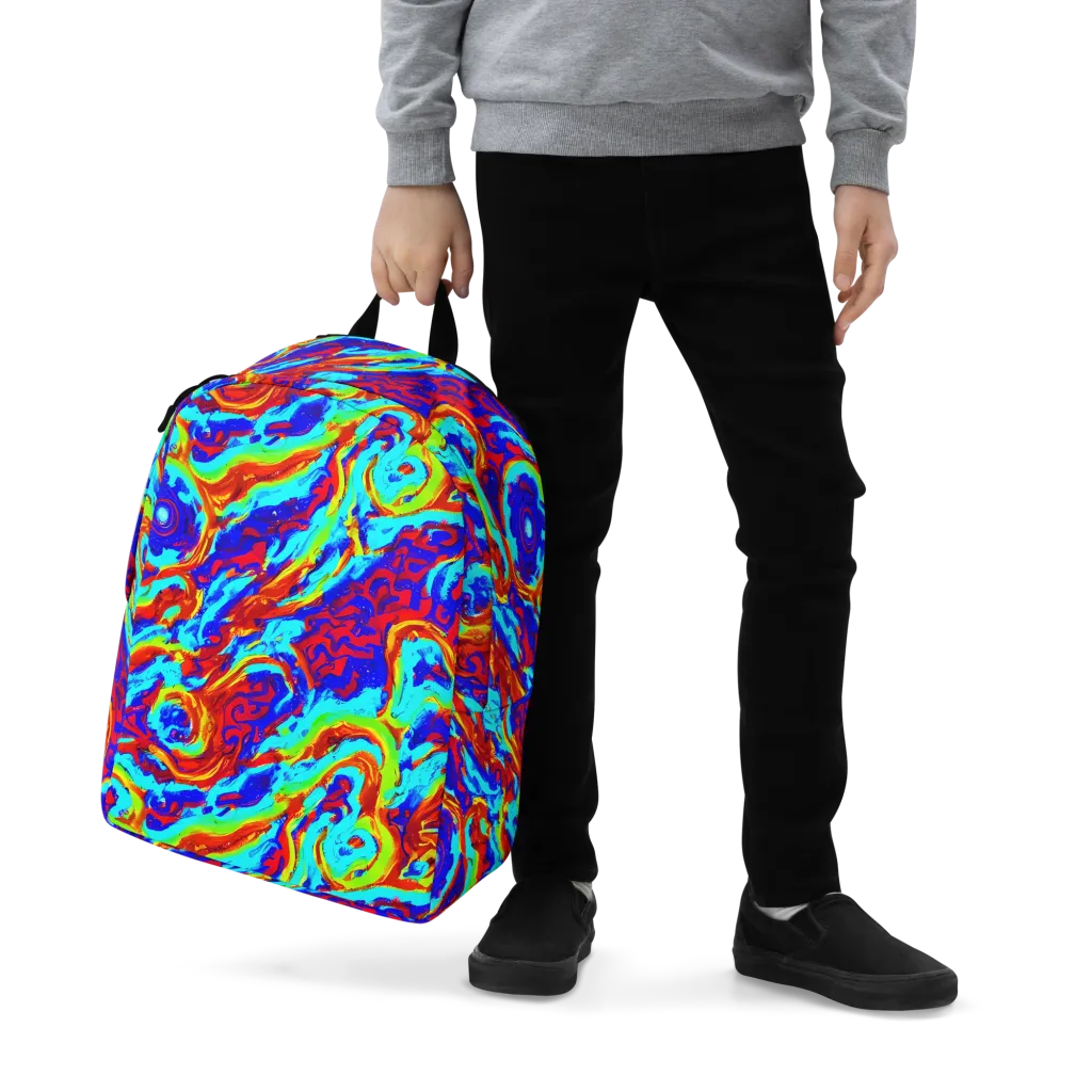 Vermilion Whirlpool on Minimalist Backpack — Zoomed-in