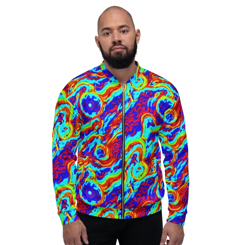 Vermilion Whirlpool on Bomber Jacket — Front