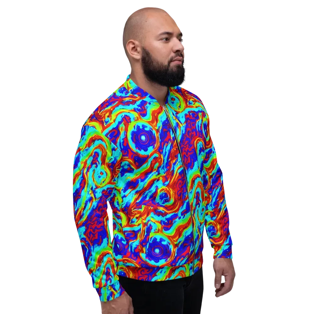 Vermilion Whirlpool on Bomber Jacket — Right