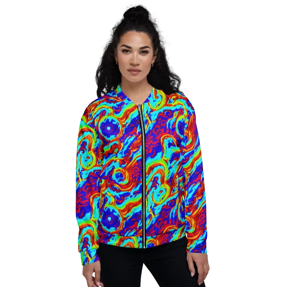 Vermilion Whirlpool on Bomber Jacket — Front