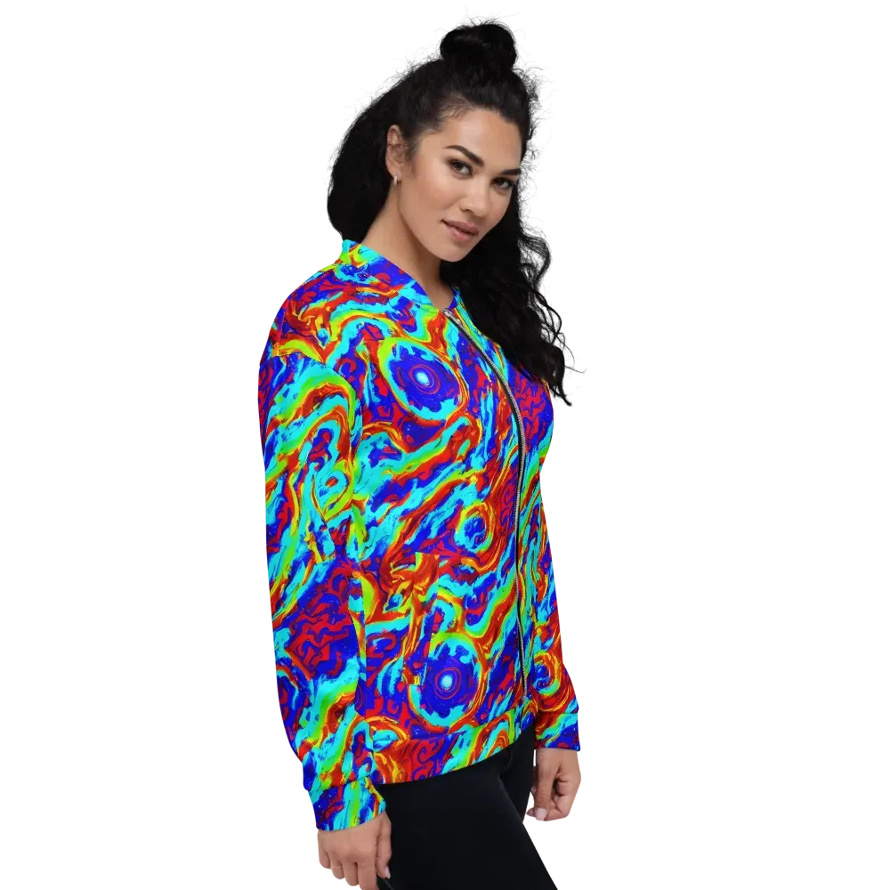 Vermilion Whirlpool on Bomber Jacket — Right
