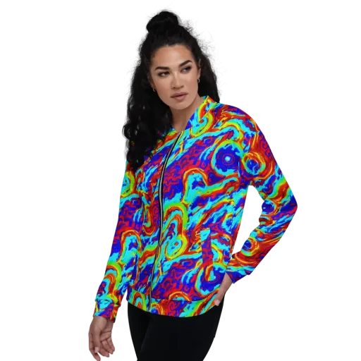 Vermilion Whirlpool on a Bomber Jacket