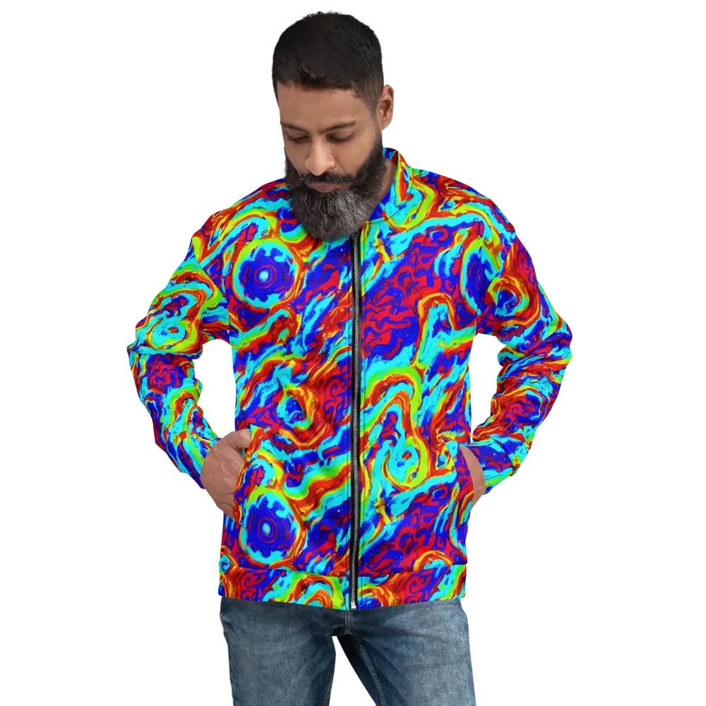 Vermilion Whirlpool on Bomber Jacket — Front