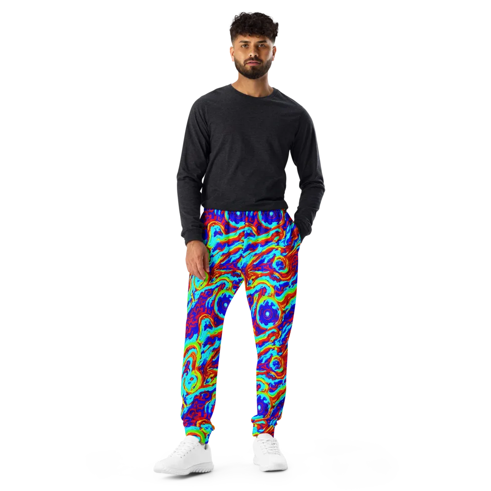 Vermilion Whirlpool on Men's Joggers — Front