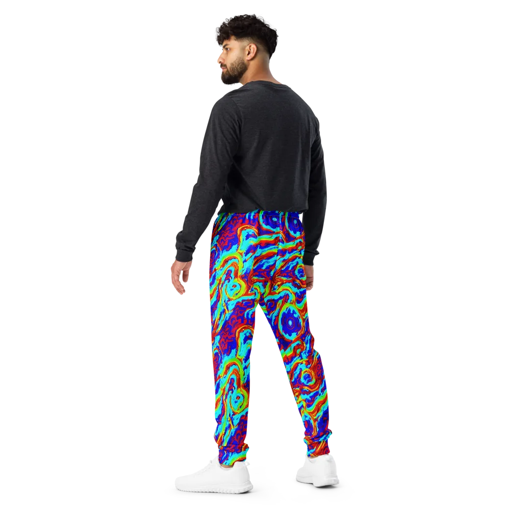 Vermilion Whirlpool on Men's Joggers — Back