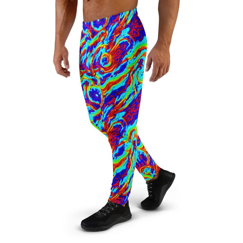 Vermilion Whirlpool on Men's Joggers — Left