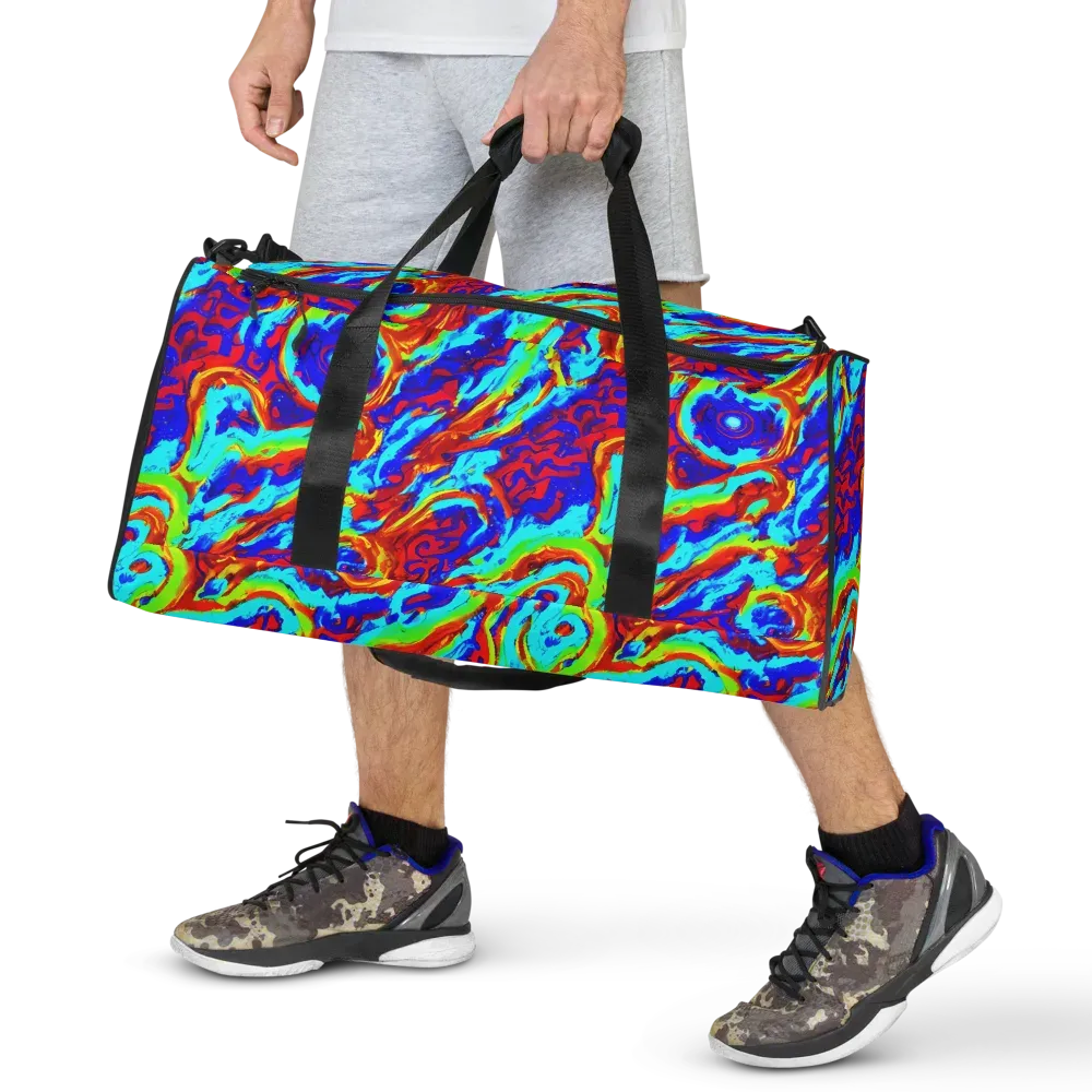 Vermilion Whirlpool on Duffle Bag — Front
