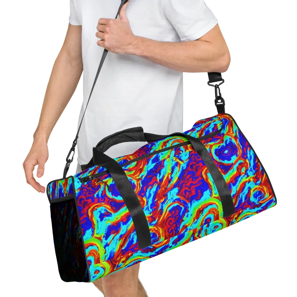 Vermilion Whirlpool on Duffle Bag — Right Front