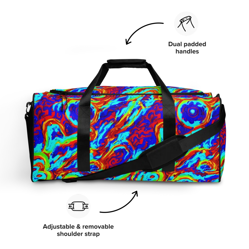 Vermilion Whirlpool on Duffle Bag — Front