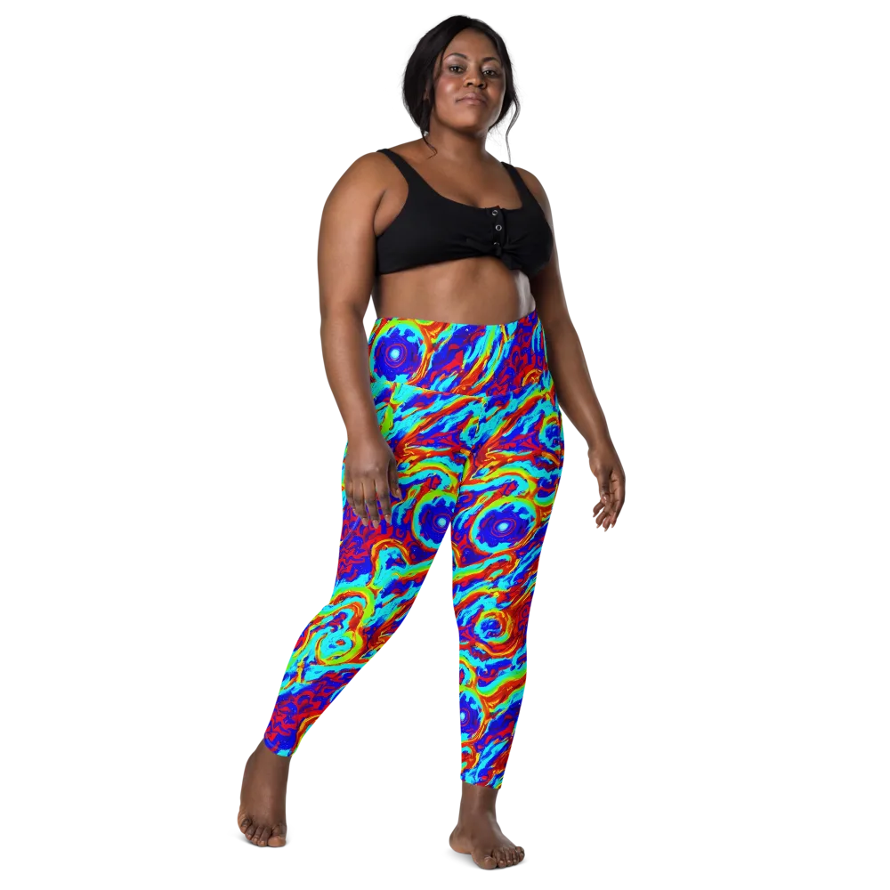 Vermilion Whirlpool on Leggings with Pockets — Front