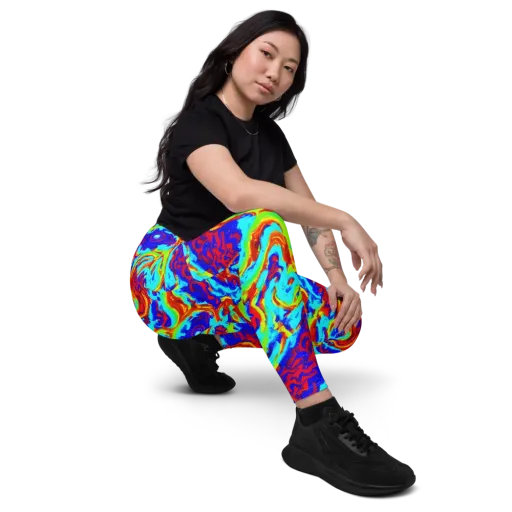 Vermilion Whirlpool on a Leggings with Pockets