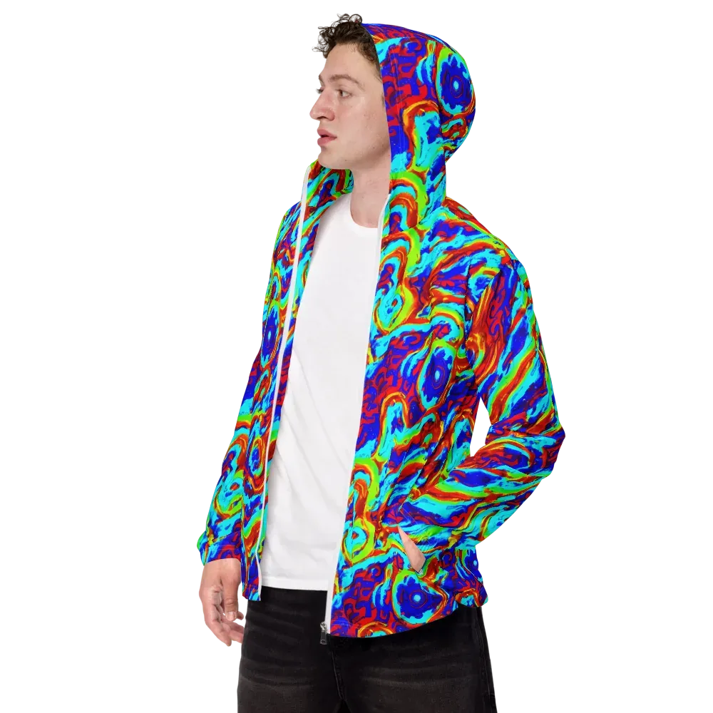 Vermilion Whirlpool on Men's Windbreaker — Left Front
