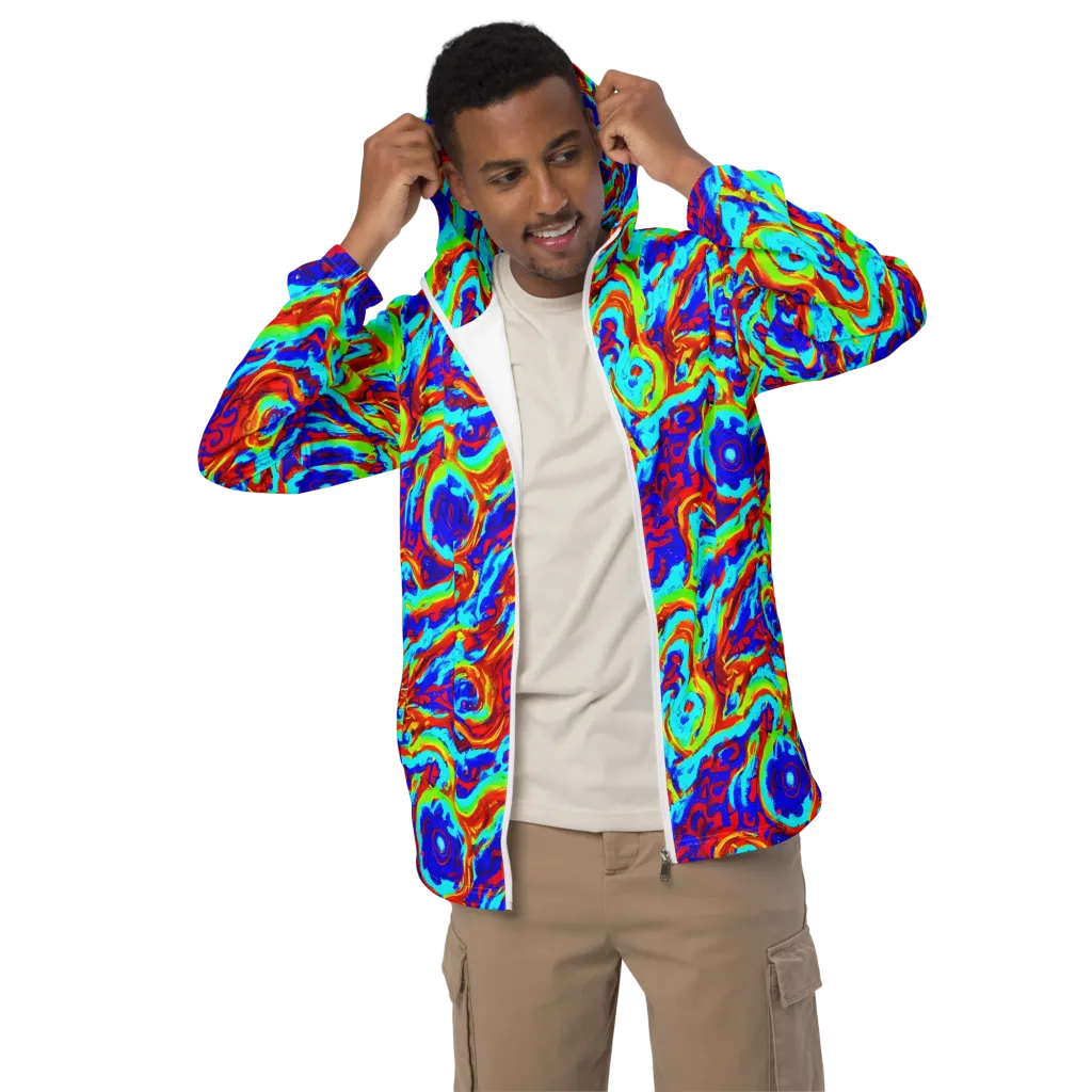 Vermilion Whirlpool on Men's Windbreaker — Front