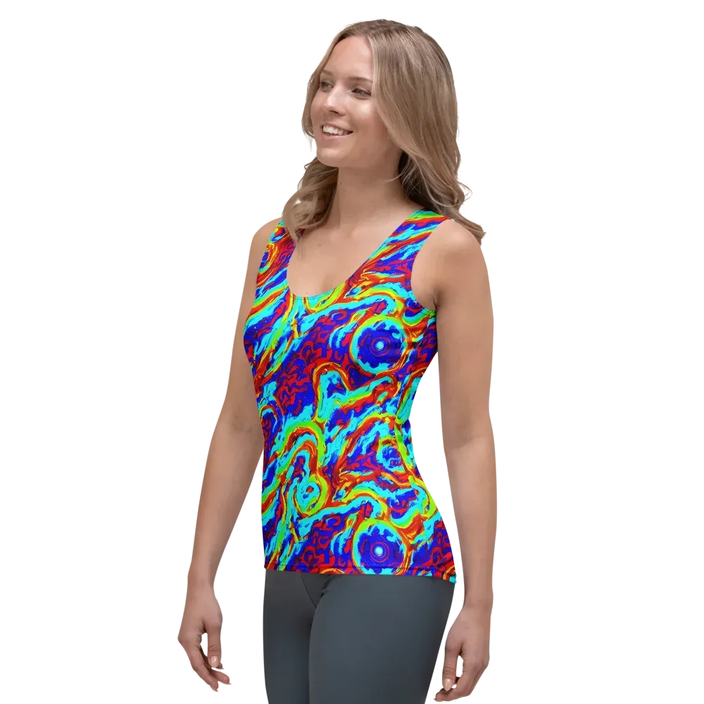Vermilion Whirlpool on Women's Tank Top — Left Front