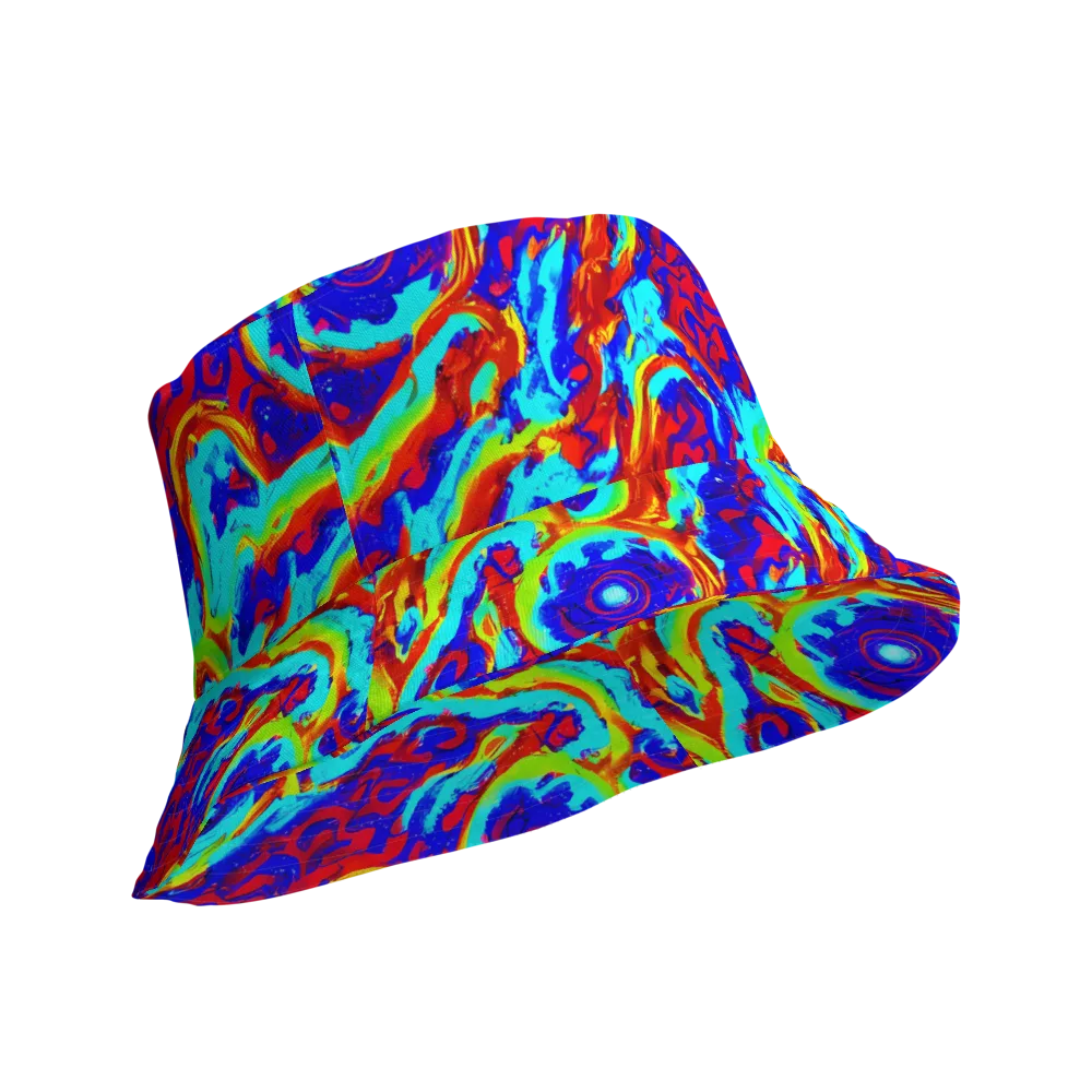 Vermilion Whirlpool on Reversible Bucket Hat — Product details Outside