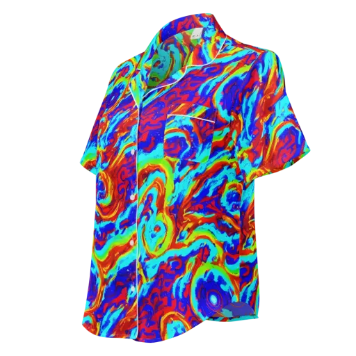 Vermilion Whirlpool on a Women's Short Sleeve Pajama Top
